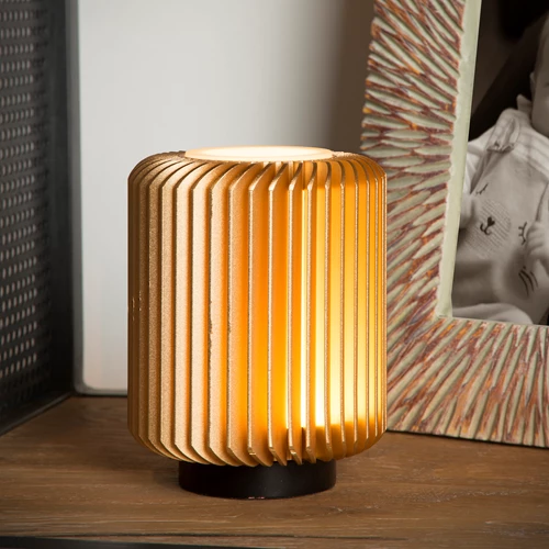 Lucide TURBIN - Lampe de table - Ø 10,6 cm - LED - 1x5W 3000K - Or Mat / Laiton - ambiance 1